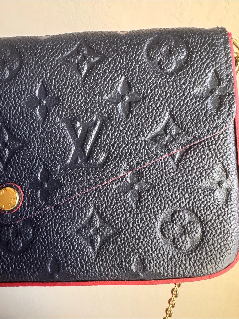 Louis Vuitton Navy Monogram Empreinte Pochette Felicie